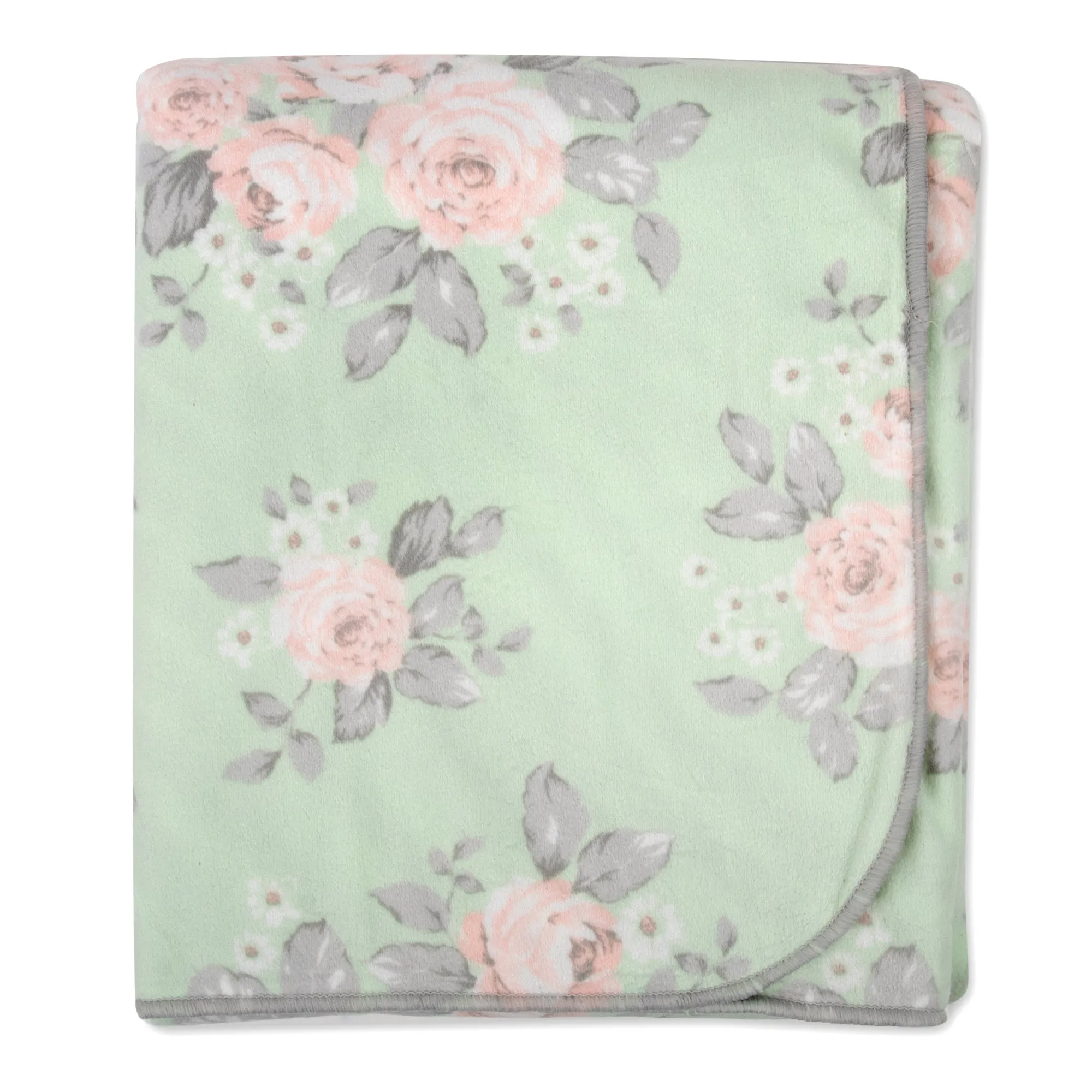 Baby Fleece Reversible Blankets 36" x 30" - Floral & Zebra Print