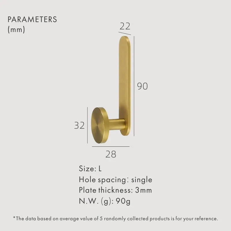 BEETHAM Solid Brass & Leather Wall Hooks