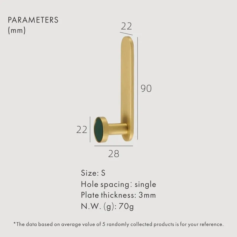 BEETHAM Solid Brass & Leather Wall Hooks
