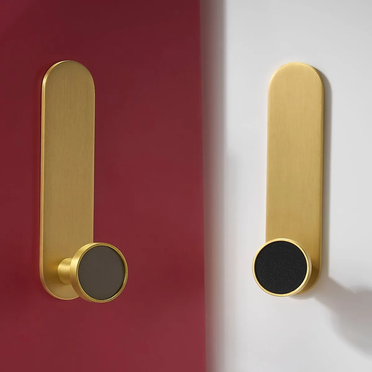 BEETHAM Solid Brass & Leather Wall Hooks