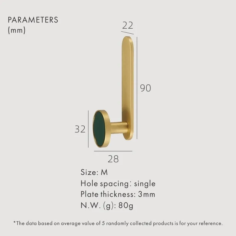 BEETHAM Solid Brass & Leather Wall Hooks