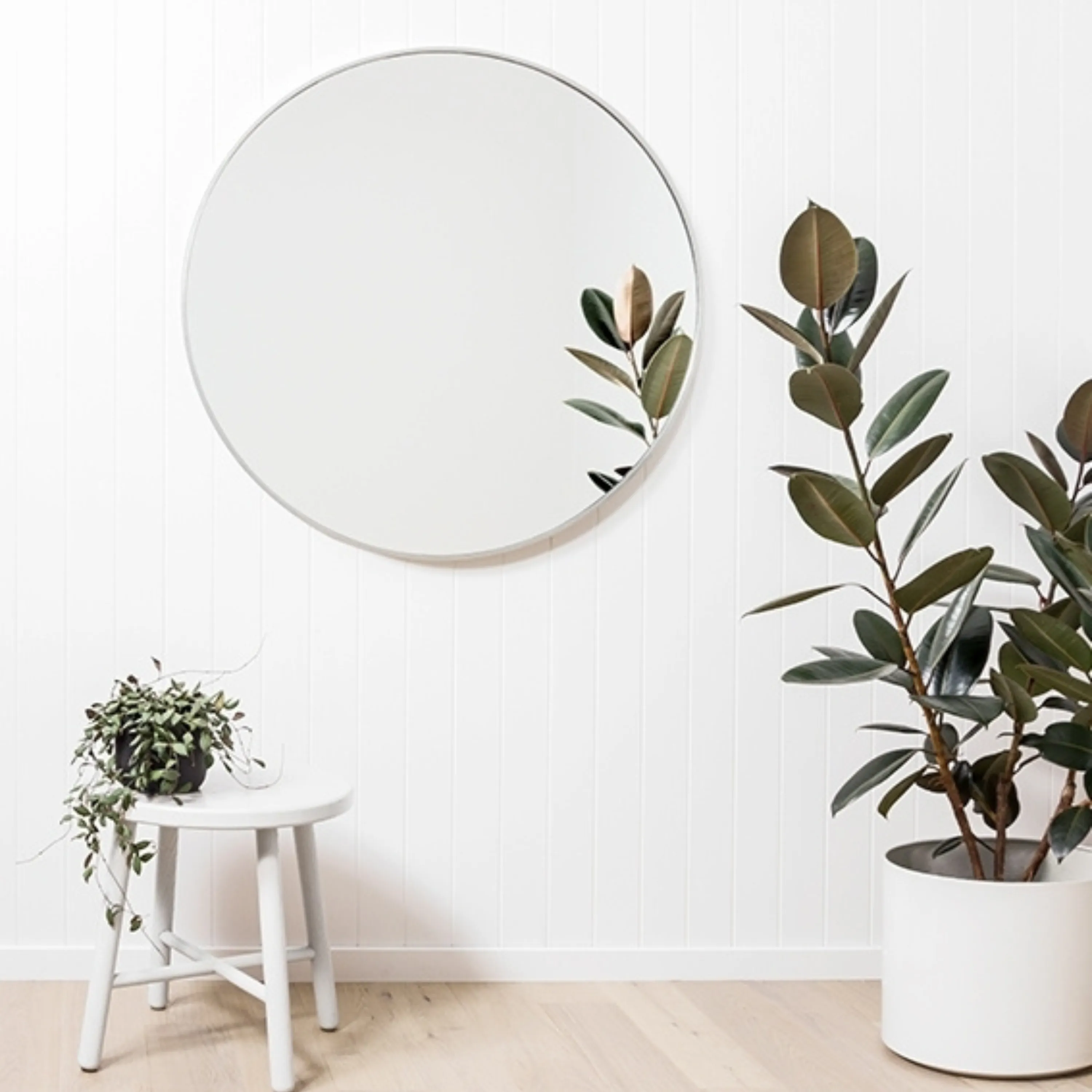 Bella Round Mirror - Silver 80cm x 80cm