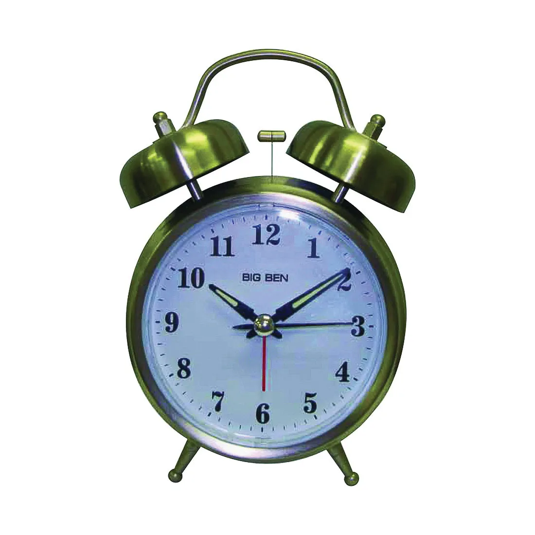 BIG BEN 70010 Alarm Clock, AA Battery, Nickel Case, Silver Case
