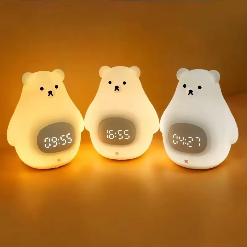 Big White Bear Night Light & Alarm Clock
