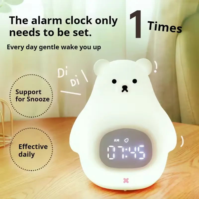 Big White Bear Night Light & Alarm Clock