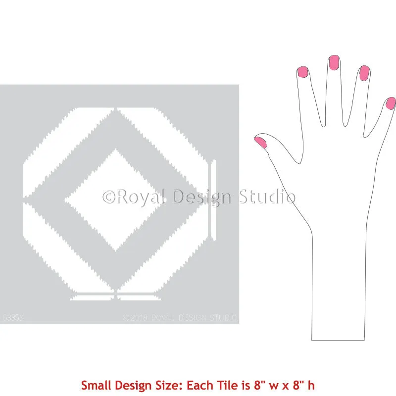 Bird's Eye Ikat Tile Stencil