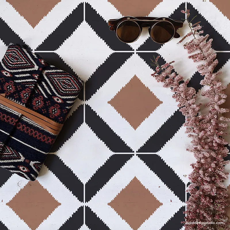 Bird's Eye Ikat Tile Stencil