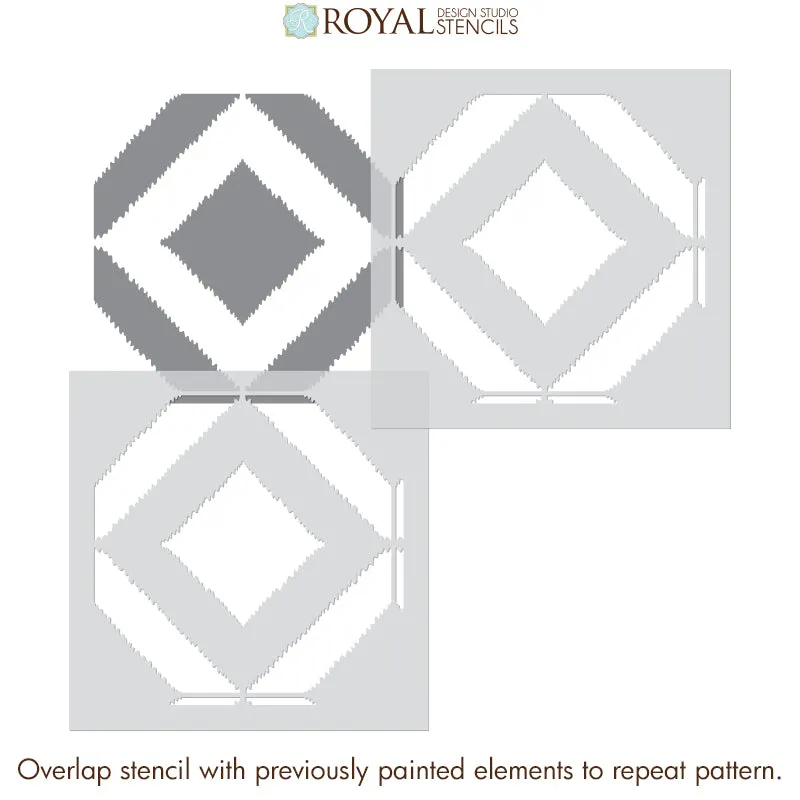 Bird's Eye Ikat Tile Stencil