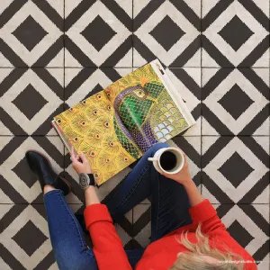 Bird's Eye Ikat Tile Stencil
