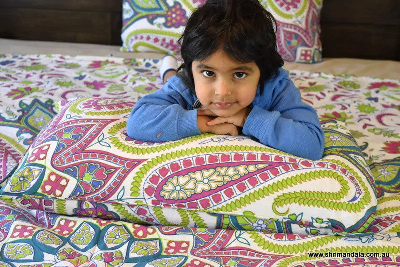 Bohemian Paisley Green Mandala Duvet Set