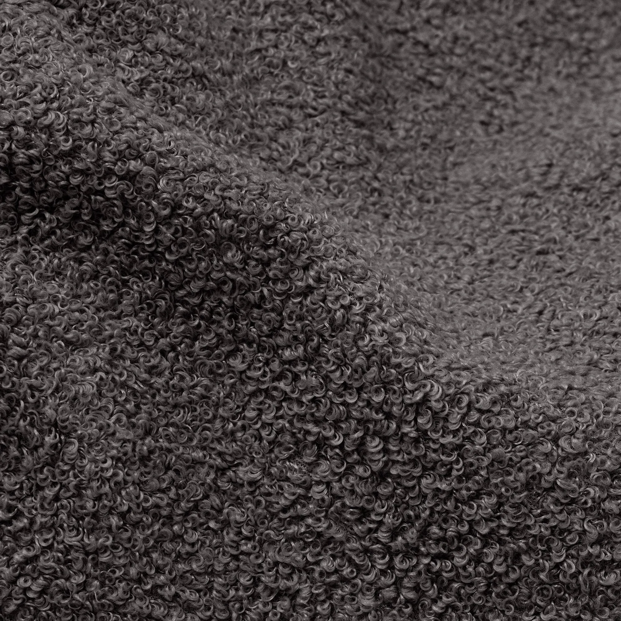 Bolster Scatter Cushion Cover 20 x 55cm - Boucle Graphite Grey
