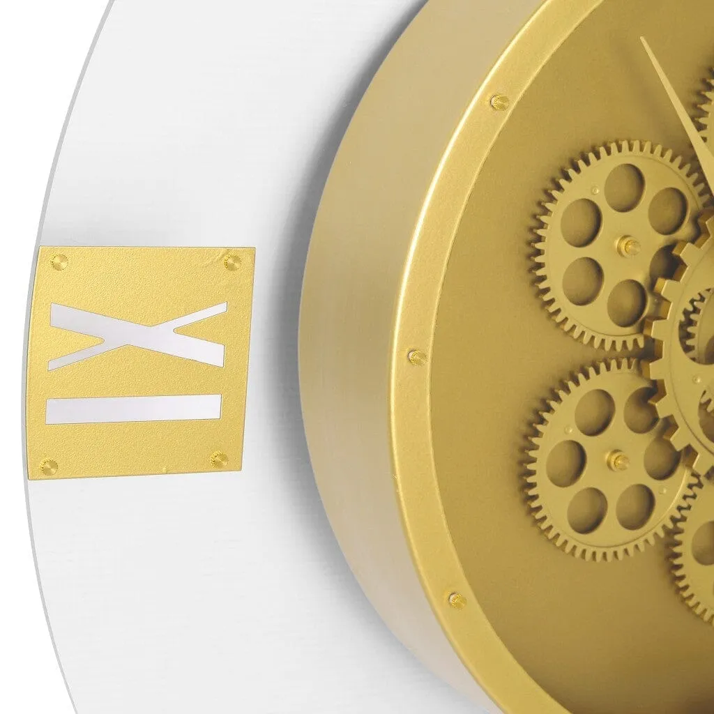 Bordered Modern Gold Gear Wall Clock - Dia 61 cm x 6cm