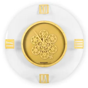 Bordered Modern Gold Gear Wall Clock - Dia 61 cm x 6cm