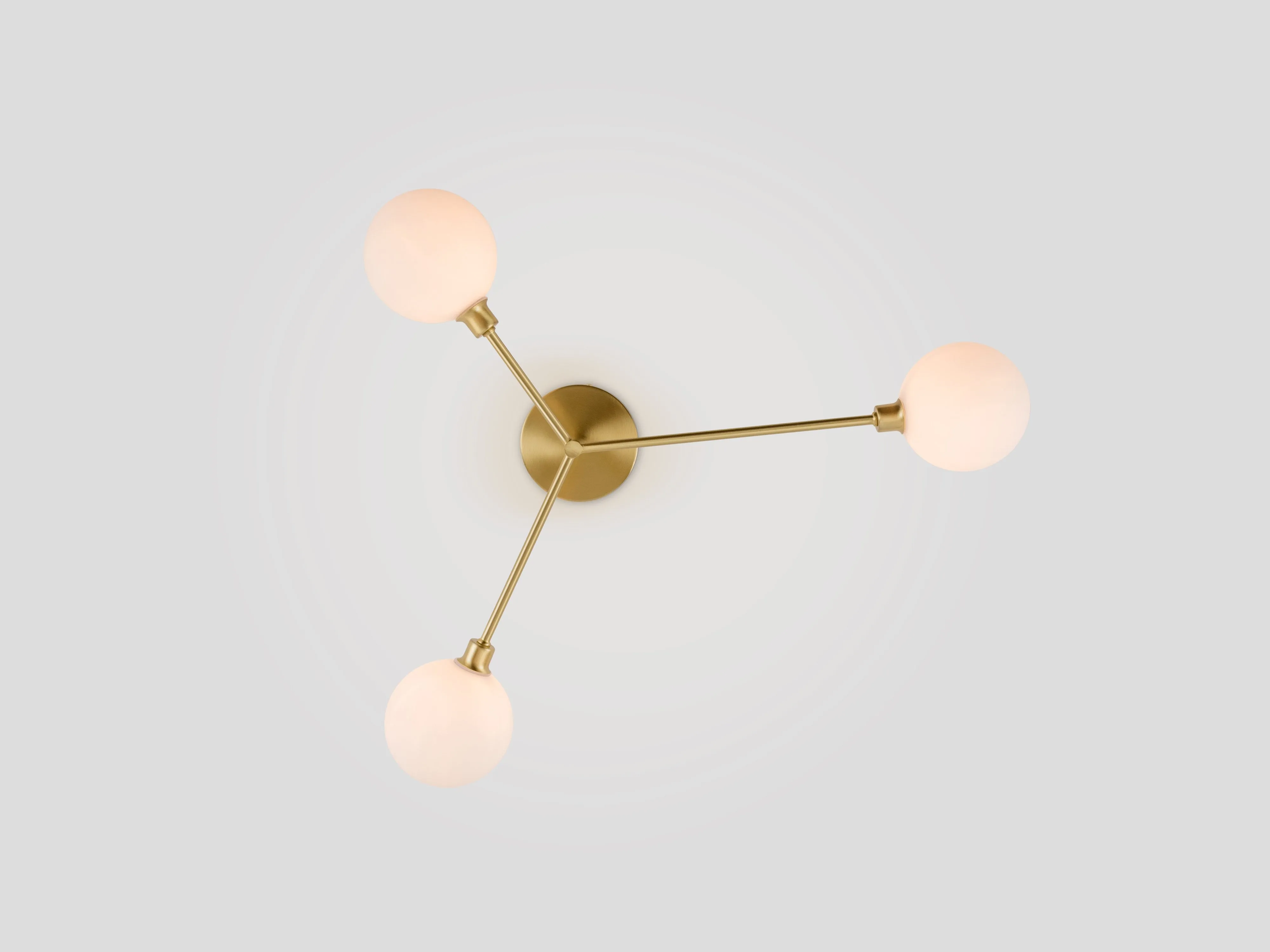 Brass 3 light flush ceiling light