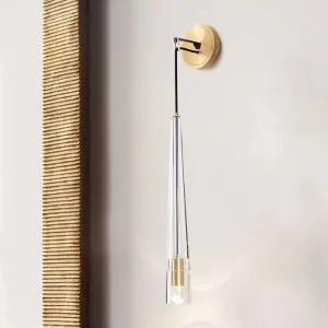Brass Tradition Cone Sconce: Wall-Mounted Stairway Light Fixture with 1 Bulb