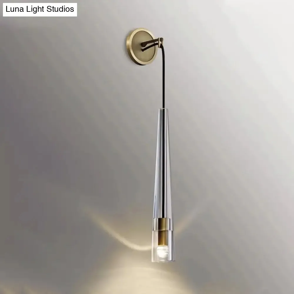 Brass Tradition Cone Sconce: Wall-Mounted Stairway Light Fixture with 1 Bulb