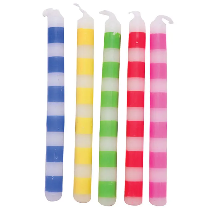 Bulk Multicolor Striped Candle (240 per Case)