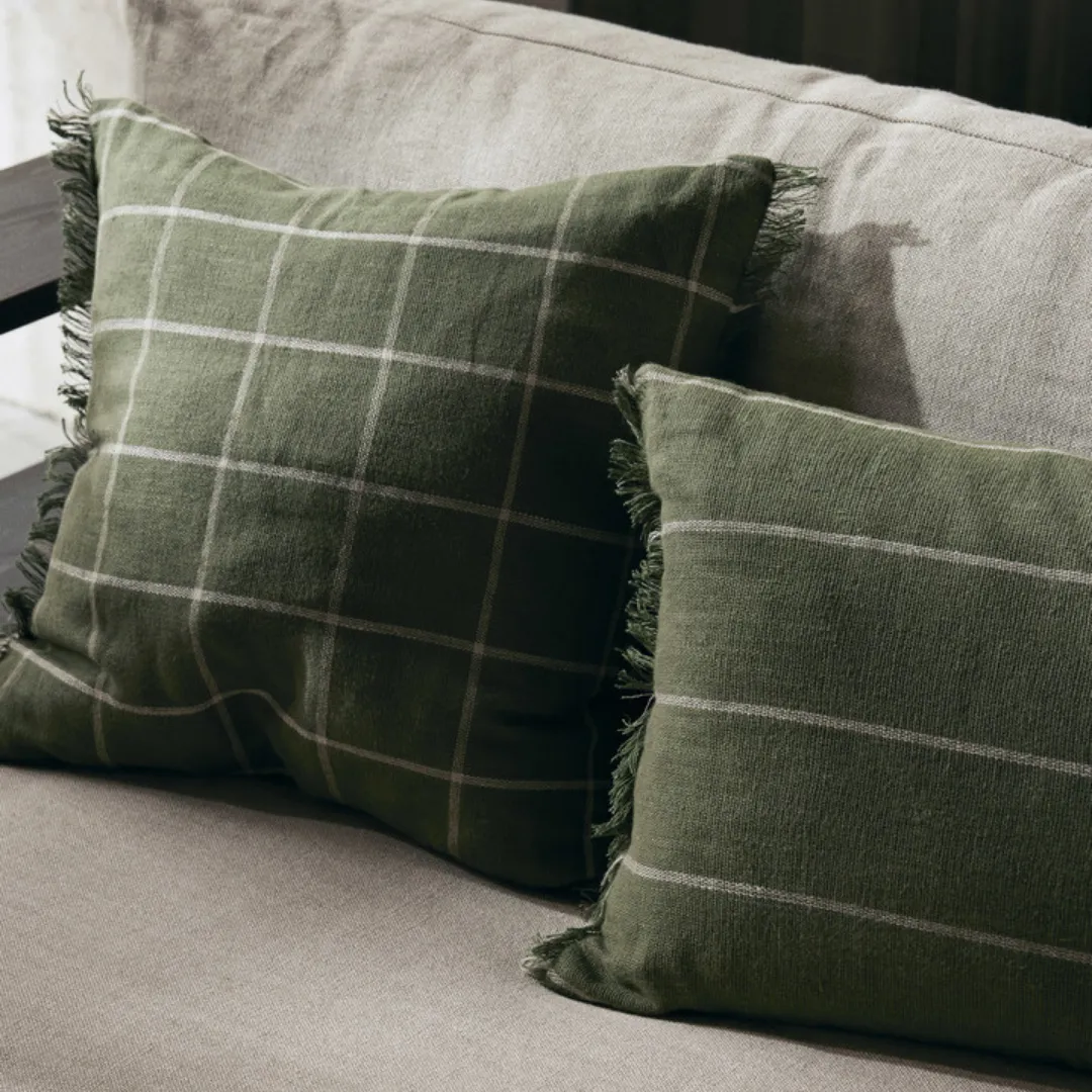 Calm Cushion - Olive/Off-White