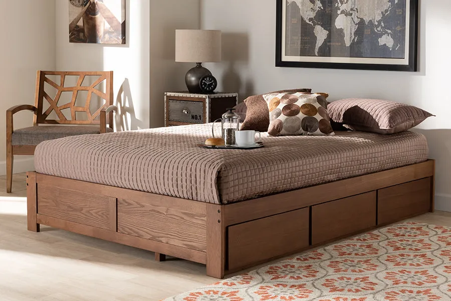 Camila Walnut 3-Drawer Platform Storage Bed (Full)