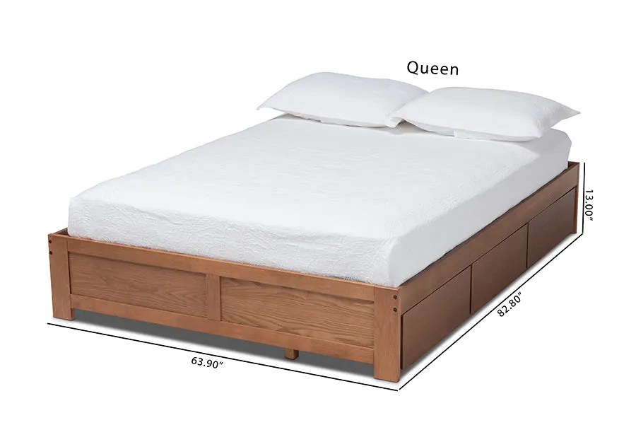 Camila Walnut 3-Drawer Platform Storage Bed (Full)