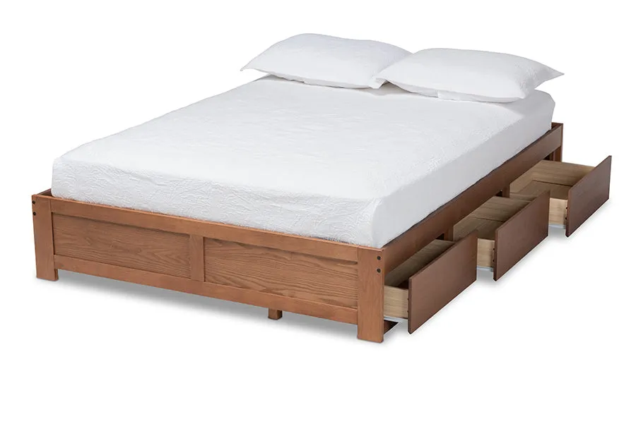 Camila Walnut 3-Drawer Platform Storage Bed (Full)