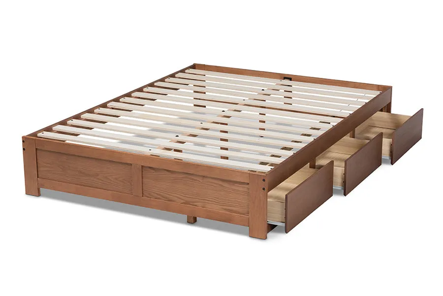 Camila Walnut 3-Drawer Platform Storage Bed (Full)