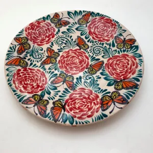 Capula Platter w/Butterflies and Flowers--Enrique Rosas