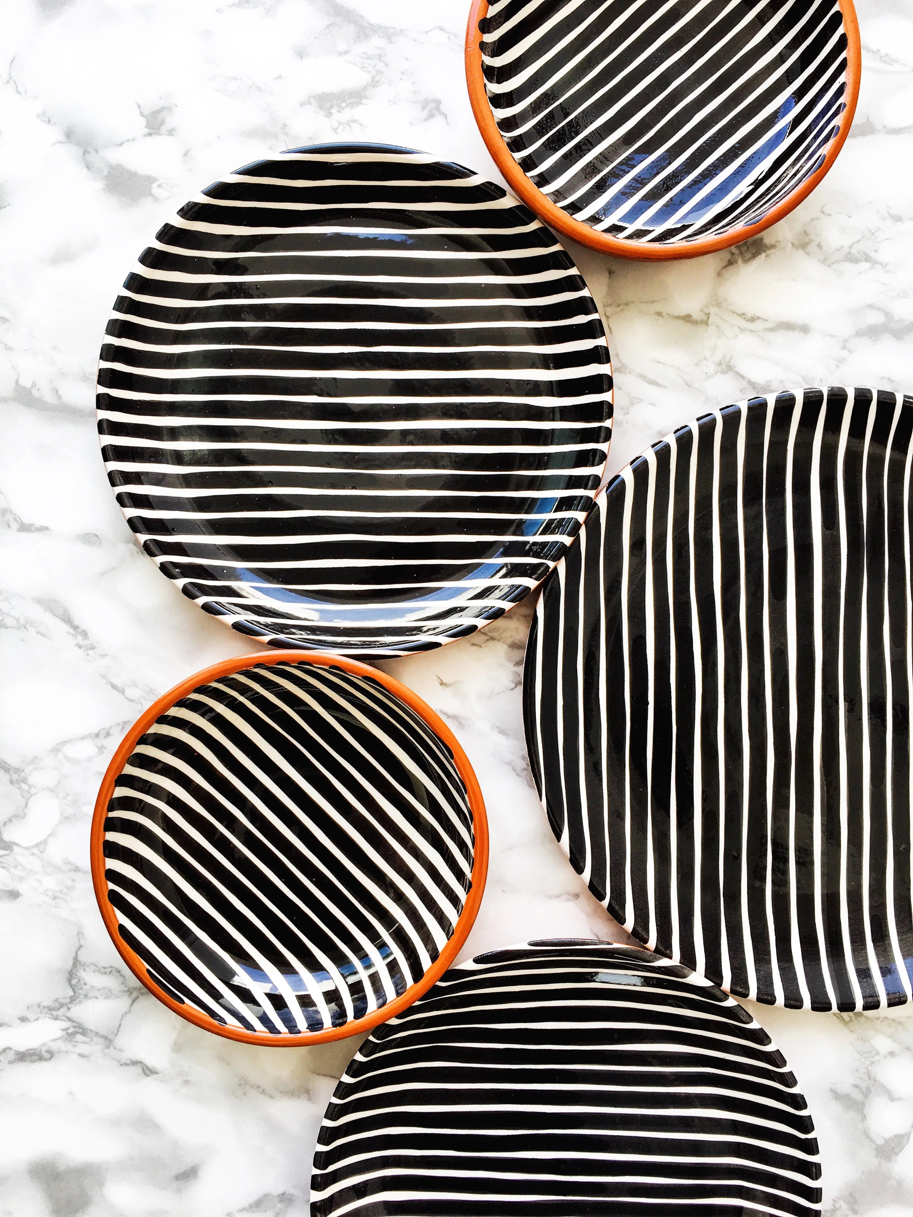 Casa Cubista Stripe Pattern Plates and Bowls