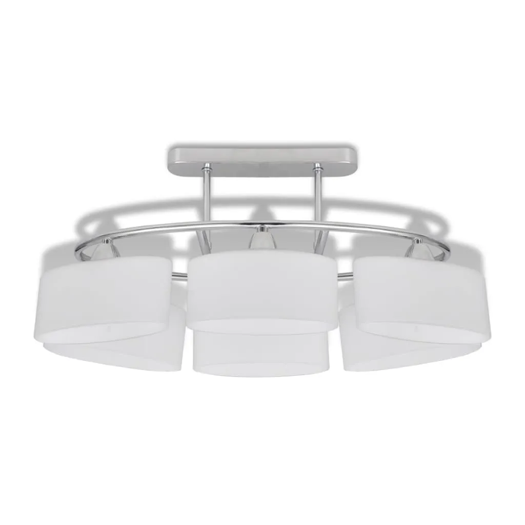 Ceiling Lamp with Ellipsoid Glass Shades 2 pcs E14