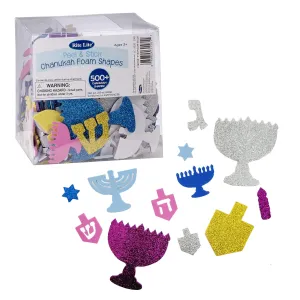 Chanukah Peel & Stick Foam Shapes, W/glitter 500 /pvc Tub