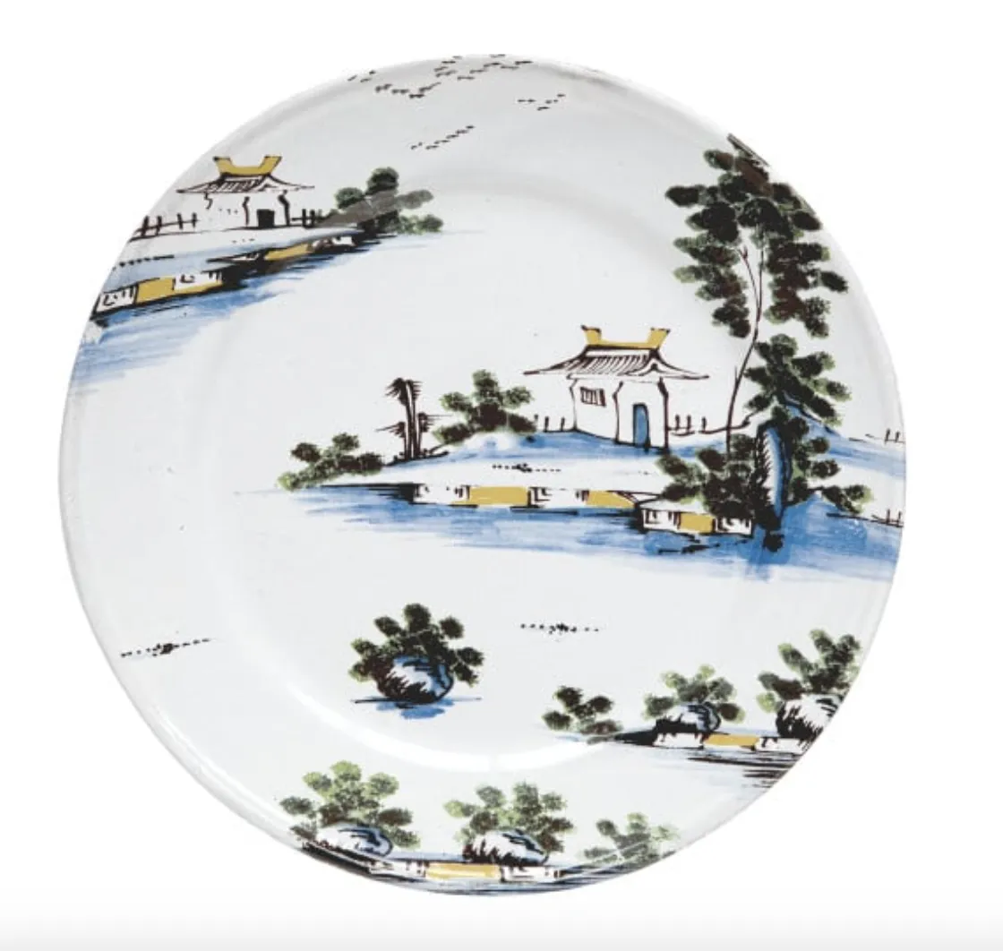 Chinoiserie Landscape Pagoda 1760 Bristol Plate