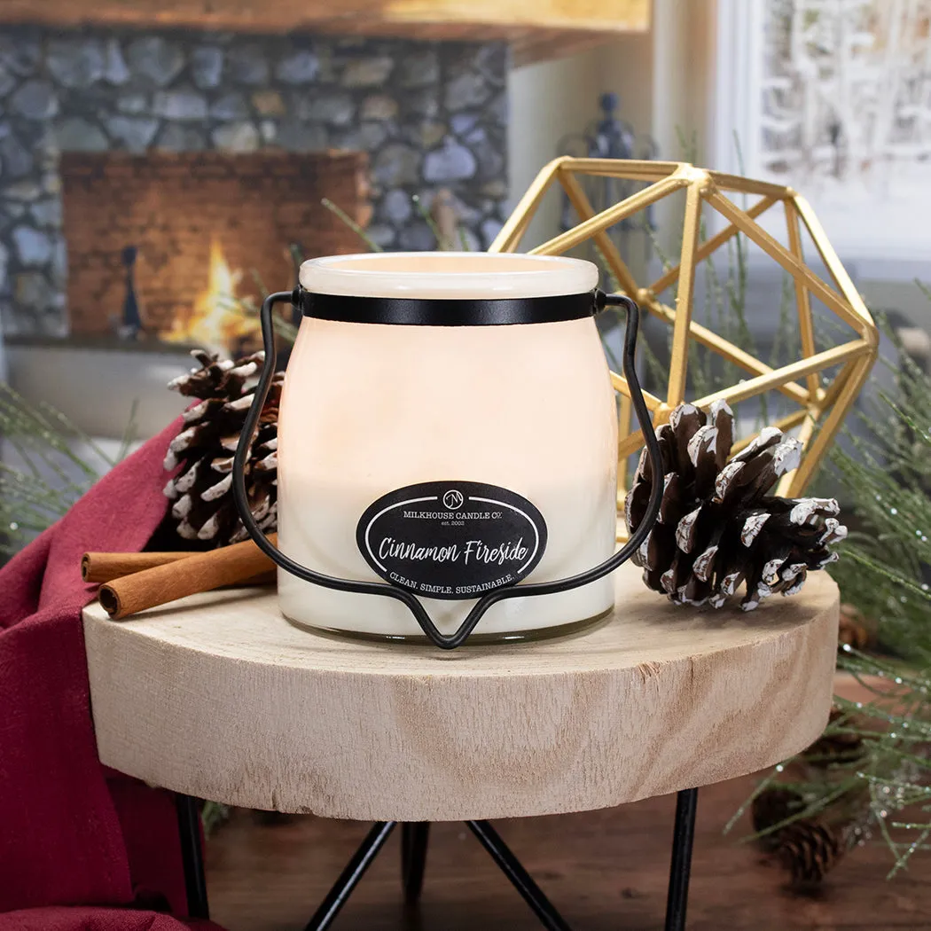 Cinnamon Fireside 16oz Butter Jar Candle by Milkhouse Candle Co.