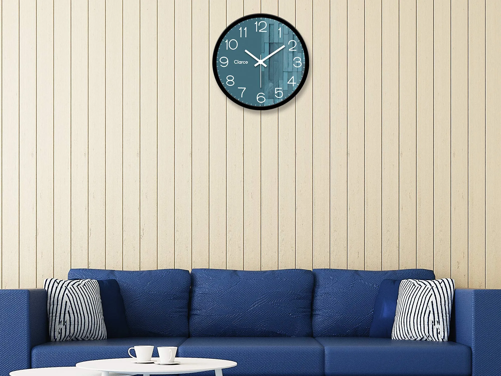 Clarco Designer Decorative Analogue Round Plastic Wall Clock with Glass for Home/Living Room/Bedroom/Kitchen/Office (12 x 12 Inch / 30 x 30 cm)(WL_854L)