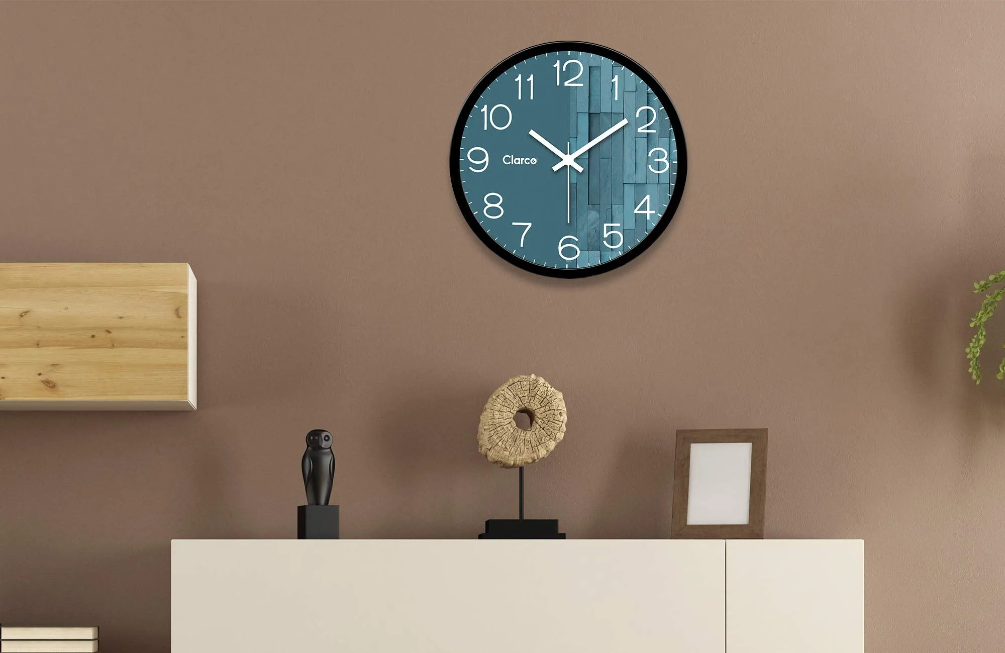 Clarco Designer Decorative Analogue Round Plastic Wall Clock with Glass for Home/Living Room/Bedroom/Kitchen/Office (12 x 12 Inch / 30 x 30 cm)(WL_854L)