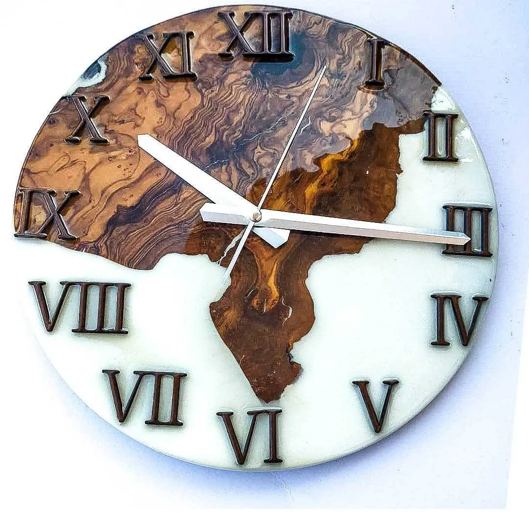 Clocks for wall, Resin Wall Clock, Wall Clock, Wood Clock, Wood Decor, Wooden Clock, Large wall clock, Large wall clock