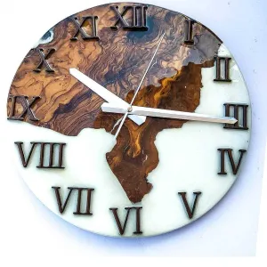Clocks for wall, Resin Wall Clock, Wall Clock, Wood Clock, Wood Decor, Wooden Clock, Large wall clock, Large wall clock