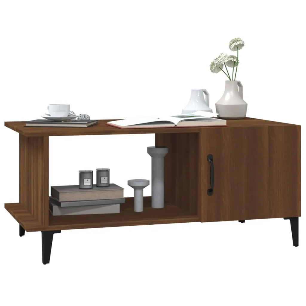 Coffee Table Brown Oak 90x50x40 cm Engineered Wood
