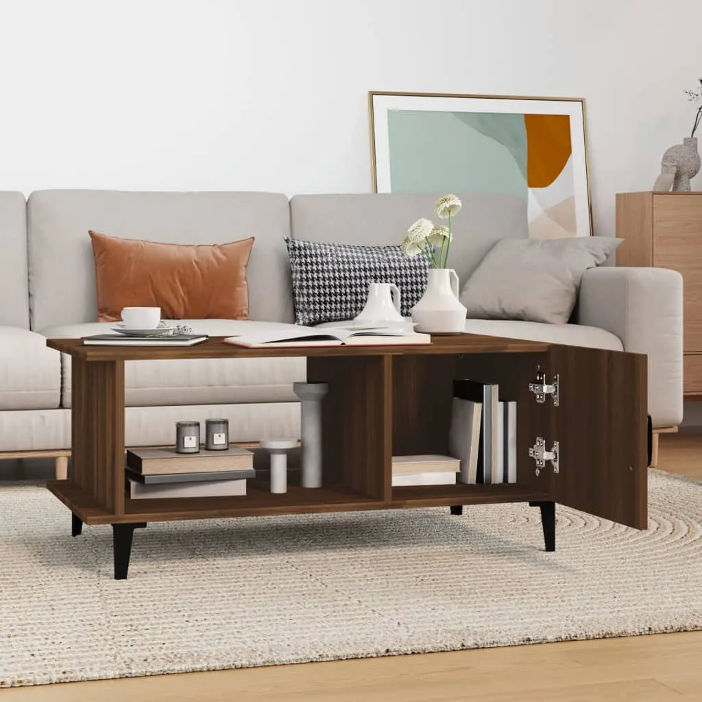 Coffee Table Brown Oak 90x50x40 cm Engineered Wood