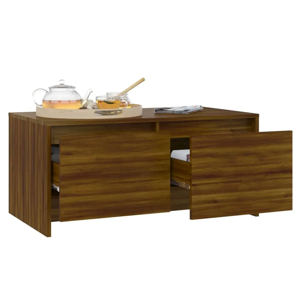 Coffee Table Brown Oak 90x50x41.5 cm Chipboard