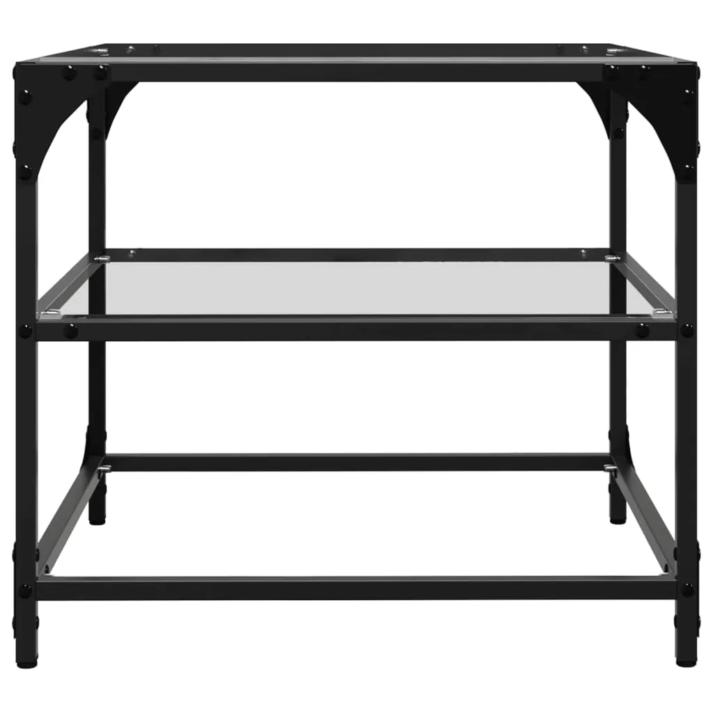 Coffee Table with Transparent Glass Top 50x50x45 cm Steel