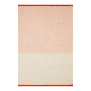 Cotton Knit Baby Blanket ''Pink and Cream''