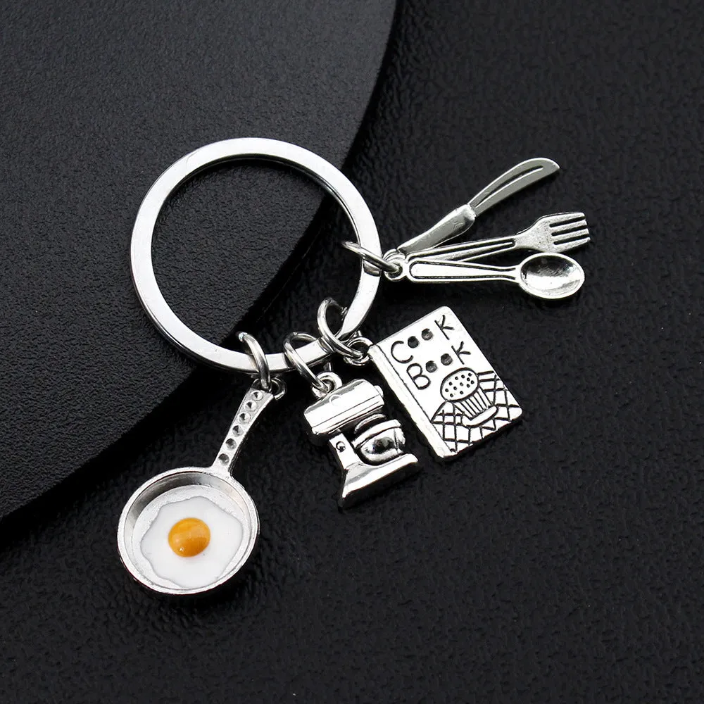Creative Pan Fried Egg Model Keychain