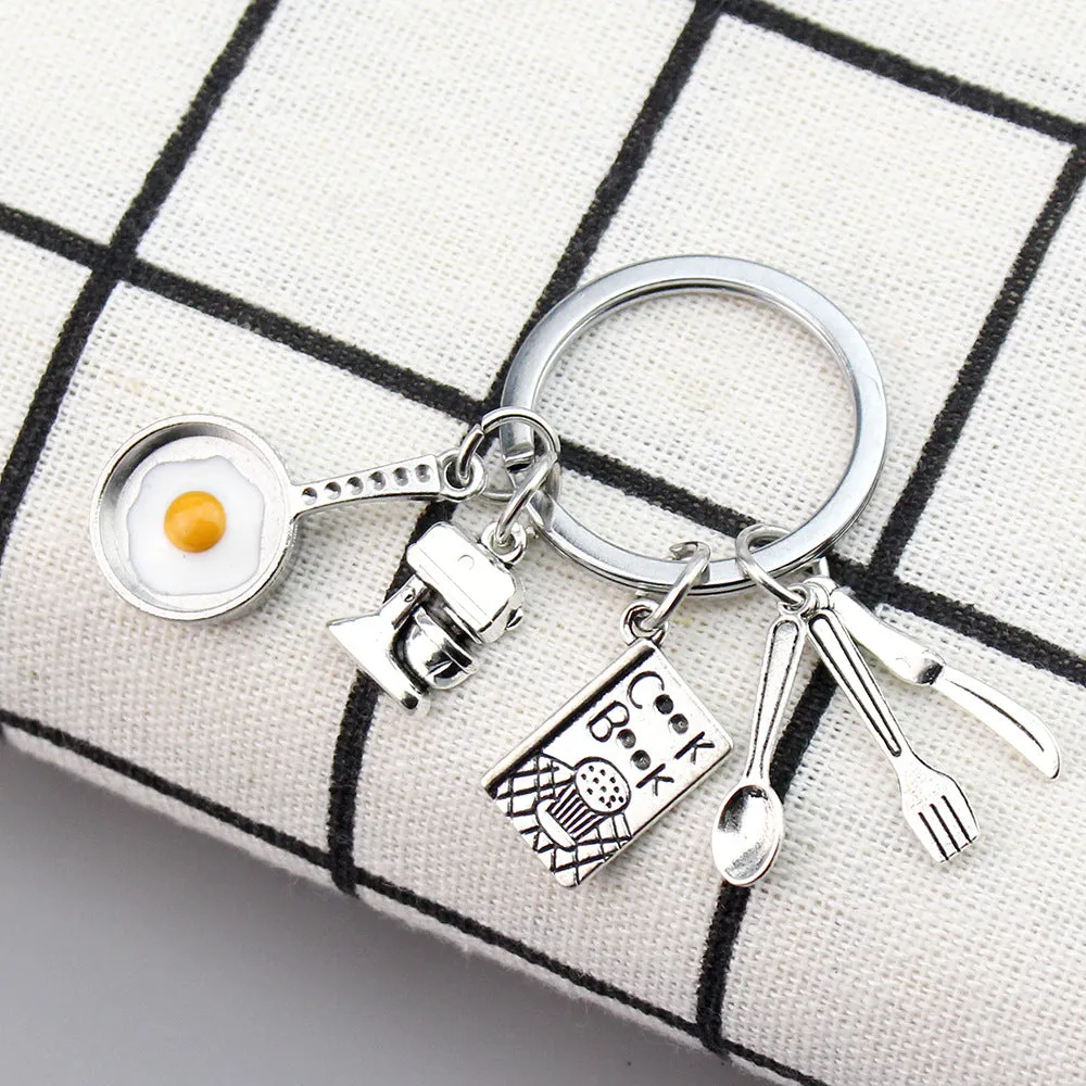 Creative Pan Fried Egg Model Keychain
