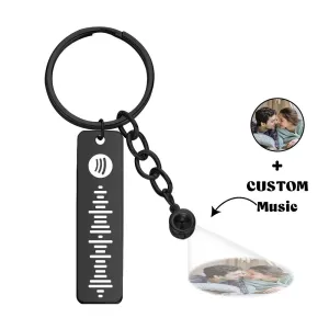 Custom Projection Spotify Code Keychain Metal Keychain Creative Keychain Gift