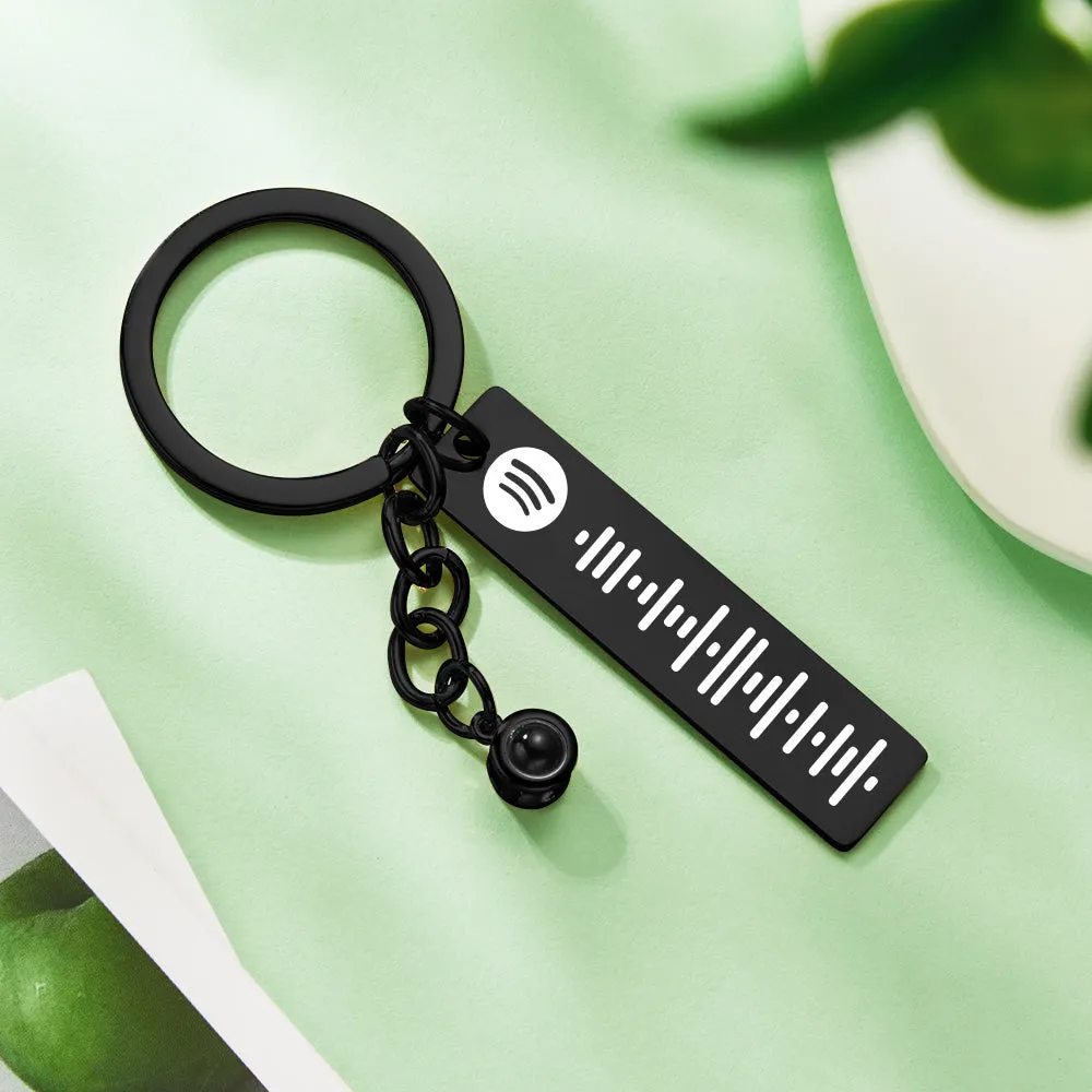 Custom Projection Spotify Code Keychain Metal Keychain Creative Keychain Gift
