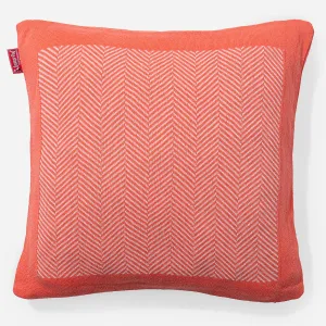 Decorative Cushion Cover 47 x 47cm - Knitted Herringbone Coral Pink