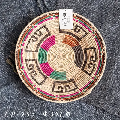 Decorative Tribal Woven Straw Bowls
