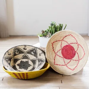 Decorative Tribal Woven Straw Bowls