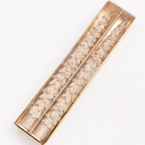 Decoris Gold Glitter Christmas Tree Dinner Candle