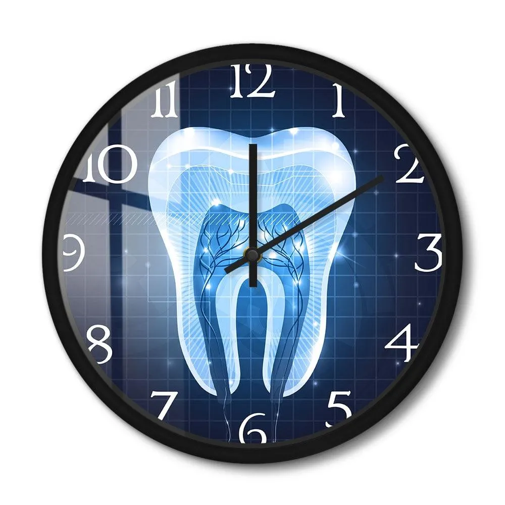 Dentist Office Multi Colors Tooth Anatomy Art Wall Clock
